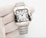 Cartier Santos Stainless Steel Imported 8215 Movement 47.5*39.8MM Silver/Rose Gold Bracelet Men Watch